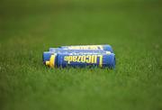 22 June 2002; A Lucozade bottle during the Bank of Ireland Leinster Senior Football Championship Semi-Final Replay match between Kildare and Offaly at Nowlan Park in Kilkenny. Photo by Brendan Moran/Sportsfile
