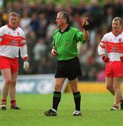 23 June 2002; Referee Niall Barrett during the Bank of Ireland All-Ireland Senior Football Championship Qualifier Round 2 match between Longford and Derry at Pearse Park in Longford. Photo by Aoife Rice/Sportsfile