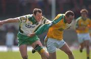 14 April 2002; Donal Curtis of Meath is tackled by Seamus Moynihan of Kerry during the Allianz National Football League Division 2 Semi-Final match between Meath and Kerry at the Gaelic Grounds in Limerick. Photo by Matt Browne/Sportsfile