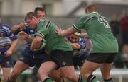 8 May 2002; Peter Bracken of Connacht is tackled by Keith Gleeson of Leinster during the Guinness Interprovincial Rugby Championship match between Connacht and Leinster at The Sportsground in Galway. Photo by Matt Browne/Sportsfile