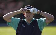 26 June 2002; Colin Montgomerie of Scotland adjusts his visor during the Pro-Am round ahead of the Murphy's Irish Open at Fota Island Resort Golf Club in Cork. Photo by Damien Eagers/Sportsfile