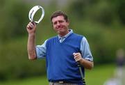 28 June 2002; Des Smyth of Ireland acknowledges the crowd after finishing his round on 68, three under par, during day two of the Murphy's Irish Open at Fota Island Resort Golf Club in Cork. Photo by Matt Browne/Sportsfile
