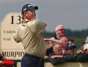 28 June 2002; Lee Westwood of England watches his tee shot from the 13th tee box during day two of the Murphy's Irish Open at Fota Island Resort Golf Club in Cork. Photo by Matt Browne/Sportsfile
