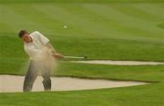29 June 2002; Mark Pilkington of Wales plays out of the bunker onto the fifth green during day three of the Murphy's Irish Open at Fota Island Resort Golf Club in Cork. Photo by Matt Browne/Sportsfile