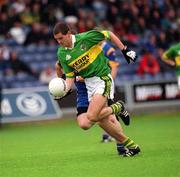 30 June 2002; Eoin Brosnan of Kerry on his way to scoring his side's third goal during the Bank of Ireland All-Ireland Senior Football Championship Qualifying Round 2 match between Kerry and Wicklow at O'Moore Park in Portlaoise, Laois. Photo by Aoife Rice/Sportsfile
