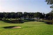 28 June 2002; The 18th green during day two of the Murphy's Irish Open at Fota Island Resort Golf Club in Cork. Photo by Damien Eagers/Sportsfile