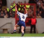 30 June 2002; Waterford's Tony Browne celebrates the 3rd goal. Guinness Munster Hurling Final, Waterford v Tipperary, Pairc Ui Chaoimh, Cork.  Picture credit; Brendan Moran / SPORTSFILE