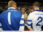30 June 2002; President Mary McAleese is introduced to Waterford players Stephen Brenner (1) and James Murray (2) by team captain Fergal Hartley. Waterford v Tipperary, Guinness Munster Hurling Final, Pairc Ui Chaoimh, Cork. Picture credit; Brendan Moran / SPORTSFILE