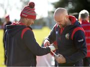 16 June 2017; Jonathan Joseph has his wrist wrapped by British and Irish Lions head of medical Eanna Falvey during the British and Irish Lions captain's run at Rotorua International Stadium in Rotorua, New Zealand. Photo by Stephen McCarthy/Sportsfile