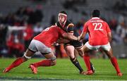 16 June 2017; Ryan Elias of Wales is tackled by Dan Faleafa, left, and Kali Hala of Tonga during the International Test Match between Tonga and Wales at Eden Park in Auckland, New Zealand. Photo by Stephen McCarthy/Sportsfile
