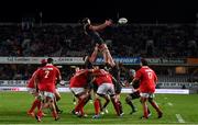 16 June 2017; Seb Davies of Wales takes possession in a lineout during the International Test Match between Tonga and Wales at Eden Park in Auckland, New Zealand. Photo by Stephen McCarthy/Sportsfile
