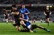 16 June 2017; Ardie Savea of New Zealand goes over to score his side's eleventh try despite the tackle of Piula Faasalele of Samoa during the International Test match between the New Zealand All Blacks and Samoa at Eden Park in Auckland, New Zealand. Photo by Stephen McCarthy/Sportsfile