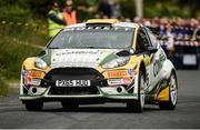 16 June 2017; Sam Moffett and Karl Atkinson, Ford Fiesta R5, in action during SS 1 Trentagh in the 2017 Joule Donegal International. Photo by Philip Fitzpatrick/Sportsfile