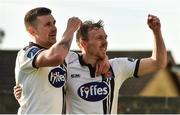 16 June 2017; David McMillan, right, of Dundalk celebrates after scoring his side's first goal with teammate Patrick McEleney during the SSE Airtricity League Premier Division match between Drogheda United and Dundalk at United Park in Drogheda, Co. Louth. Photo by David Maher/Sportsfile
