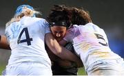 17 June 2017; Charmaine Smith of New Zealand is tackled by Tamara Taylor, left, and Abbie Scott of England during the Women's International Test match between the New Zealand Black Ferns and England at Rotorua International Stadium in Rotorua, New Zealand. Photo by Stephen McCarthy/Sportsfile
