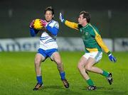4 February 2012; James Turley, Monaghan, in action against Cormac McGuinness, Meath. Allianz Football League, Division 2, Round 1, Meath v Monaghan, Pairc Tailteann, Navan, Co. Meath. Photo by Sportsfile