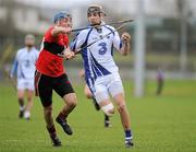 5 February 2012; Maurice Shanahan, Waterford, is tackled by James Barry, UCC. Waterford Crystal Cup Hurling, Quarter-Final, Waterford v UCC, WIT Sportsgrounds, Waterford. Picture credit: Matt Browne / SPORTSFILE