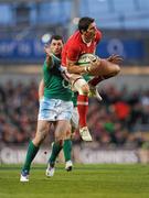 5 February 2012; James Hook, Wales, is tackled by Rob Kearney, Ireland. RBS Six Nations Rugby Championship, Ireland v Wales, Aviva Stadium, Lansdowne Road, Dublin. Picture credit: Stephen McCarthy / SPORTSFILE