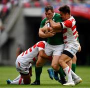 17 June 2017; Cian Healy of Ireland is tackled by Yu Tamura, left, and Derek Carpenter of Japan during the international rugby match between Japan and Ireland at the Shizuoka Epoca Stadium in Fukuroi, Shizuoka Prefecture, Japan. Photo by Brendan Moran/Sportsfile