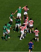 17 June 2017; Kotaro Yatabe of Japan wins a lineout from Devin Toner of Ireland during the rugby international match between Japan and Ireland at the Shizuoka Epoca Stadium in Fukuroi, Shizuoka Prefecture, Japan. Photo by Brendan Moran/Sportsfile