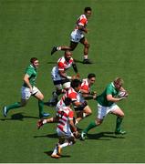 17 June 2017; John Ryan of Ireland is tackled by Derek Carpenter of Japan during the rugby international match between Japan and Ireland at the Shizuoka Epoca Stadium in Fukuroi, Shizuoka Prefecture, Japan. Photo by Brendan Moran/Sportsfile