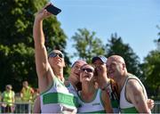 17 June 2017; Runners from Raheny Shamrock AC, Co Dublin, take a selfie prior to competing in the Irish Runner 5 Mile at the Phoenix Park in Dublin. Photo by Sam Barnes/Sportsfile