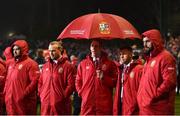 17 June 2017; British and Irish Lions players, from left, Tomas Francis, Kristian Dacey, Liam Williams, Gareth Davies and Cory Hill prior to the match between the Maori All Blacks and the British & Irish Lions at Rotorua International Stadium in Rotorua, New Zealand. Photo by Stephen McCarthy/Sportsfile