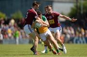 17 June 2017; Niall McNamee of Offaly in action against Kevin Maguire, left, and Alan Gaughan of Westmeath during the Leinster GAA Football Senior Championship Quarter-Final Replay match between Westmeath and Offaly at TEG Cusack Park in Mullingar, Co Westmeath. Photo by Piaras Ó Mídheach/Sportsfile
