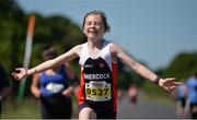 17 June 2017; Edel Murphy of Shercock AC, Co Cavan, celebrates after winning the fun run during the Irish Runner 5 Mile at the Phoenix Park in Dublin. Photo by Sam Barnes/Sportsfile