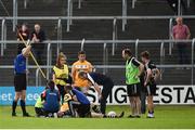 17 June 2017; Referee Fergal Kelly shows a red card to Jack Dowling of Antrim, hidden, during the GAA Football All-Ireland Senior Championship Round 1A match between Sligo and Antrim at Markievicz Park in Sligo. Photo by Seb Daly/Sportsfile
