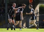 17 June 2017; Stephen Coen of Sligo, centre, is congratulated by teammate Adrian Marren after kicking a point during the GAA Football All-Ireland Senior Championship Round 1A match between Sligo and Antrim at Markievicz Park in Sligo. Photo by Seb Daly/Sportsfile