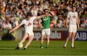 17 June 2017; Kevin Feely of Kildare takes a free that went wide during the Leinster GAA Football Senior Championship Semi-Final match between Meath and Kildare at Bord na Móna O'Connor Park in Tullamore, Co Offaly. Photo by Piaras Ó Mídheach/Sportsfile
