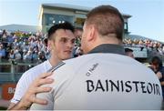 17 June 2017; Kildare captain Eoin Doyle with manager Cian O'Neill after the Leinster GAA Football Senior Championship Semi-Final match between Meath and Kildare at Bord na Móna O'Connor Park in Tullamore, Co Offaly. Photo by Piaras Ó Mídheach/Sportsfile
