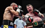 17 June 2017; Paddy Barnes, right, in action against Silvio Olteanu during their WBO European flyweight title bout at the Battle of Belfast Fight Night at the Waterfront Hall in Belfast. Photo by Ramsey Cardy/Sportsfile