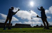 18 June 2017; Dublin players warm up ahead of the Leinster U17 Hurling Championship Final match between Dublin and Kilkenny at O'Moore Park in Portlaoise, Co Laoise Photo by Seb Daly/Sportsfile