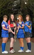 6 February 2012; In attendance at the launch of the Ashbourne, Purcell and Fr. Meachair Cup Competitions are, from left, Katie Power, Piltown, Kilkenny and Waterford Institute of Technology, Mairi Ni Mhuineachain, Lucan Sarsfields and Trinity College, Collette Dormer, Paulstown, Kilkenny and Waterford Institute of Technology and Laura Twomey, Naomh Mearnog and Dublin City University. The weekend will be hosted by Waterford Institute of Technology on the 18th and 19th of February. Dublin City University, Glasnevin, Dublin. Photo by Sportsfile