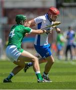 18 June 2017; Eddie Meaney of Waterford in action against Luke Doran of Limerick during the Munster GAA Under 25 Reserve Hurling Competition Final match between Limerick and Waterford at Semple Stadium in Thurles, Co. Tipperary. Photo by Piaras Ó Mídheach/Sportsfile