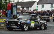 18 June 2017: Ryan Loughran and Gareth Doherty from Co.Tyrone Ford Escort Mk2 in action during SS 17 Glen in the 2017 Joule Donegal International Rally.  Photo by Philip Fitzpatrick/Sportsfile