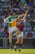 18 June 2017; Ben Conneely of Offaly in action against Conor Whelan of Galway during the Leinster GAA Hurling Senior Championship Semi-Final match between Galway and Offaly at O'Moore Park in Portlaoise, Co Laois. Photo by Seb Daly/Sportsfile