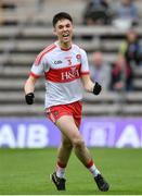 18 June 2017; Conor McCluskey of Derry celebrates after scoring his side's first goal of the game during the Ulster Minor Football Championship Semi-Final match between Derry and Antrim at St Tiernach's Park in Clones, Co. Monaghan. Photo by Ramsey Cardy/Sportsfile