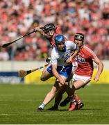 18 June 2017; Michael Walsh of Waterford in action against Colm Spillane, left, and Mark Ellis of Cork during the Munster GAA Hurling Senior Championship Semi-Final match between Waterford and Cork at Semple Stadium in Thurles, Co Tipperary.  Photo by Piaras Ó Mídheach/Sportsfile