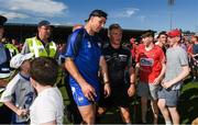 18 June 2017; Waterford selector Dan Shanahan in conversation with matchreferee Barry Kelly as he is escorted off the field after the Munster GAA Hurling Senior Championship Semi-Final match between Waterford and Cork at Semple Stadium in Thurles, Co Tipperary.  Photo by Ray McManus/Sportsfile