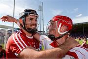 18 June 2017; Christopher Joyce, left, and Anthony Nash of Cork celebrate after the Munster GAA Hurling Senior Championship Semi-Final match between Waterford and Cork at Semple Stadium in Thurles, Co Tipperary.  Photo by Piaras Ó Mídheach/Sportsfile