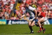 18 June 2017; Tadhg de Búrca of Waterford in action against Shane Kingston of Cork during the Munster GAA Hurling Senior Championship Semi-Final match between Waterford and Cork at Semple Stadium in Thurles, Co Tipperary.  Photo by Piaras Ó Mídheach/Sportsfile