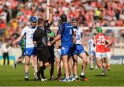 18 June 2017; Colm Spillane of Cork is shown the red card by referee Barry Kelly during the Munster GAA Hurling Senior Championship Semi-Final match between Waterford and Cork at Semple Stadium in Thurles, Co Tipperary.  Photo by Piaras Ó Mídheach/Sportsfile