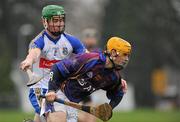 9 February 2012; John Coen, University of Limerick, in action against Darragh Glynn, St Patrick's Mater Dei. Irish Daily Mail Fitzgibbon Cup,  Group C, St Patrick's Mater Dei v University of Limerick, Na Fianna GAA Club, Mobhi Road, Dublin. Picture credit: Barry Cregg / SPORTSFILE