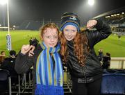 9 February 2012; Leinster supporters Cian Birney, aged 8, and his sister Laoise, aged 13, from Athy, Co.Kildare, at the game. Celtic League, Leinster v Treviso, RDS, Ballsbridge, Dublin. Picture credit: Barry Cregg / SPORTSFILE