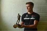 20 June 2017; Ryan Delaney of Cork City FC with the SSE Airtricity/SWAI Player of the Month Award for May 2017 at Cork City FC's Bishopstown Training Ground in Cork. Photo by David Maher/Sportsfile