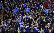 19 May 2017; Leinster fans cheer a score for their side during the Guinness PRO12 Semi-Final match between Leinster and Scarlets at the RDS Arena in Dublin. Photo by Brendan Moran/Sportsfile
