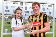 21 June 2017; John Donnelly of Kilkenny is presented with his Man of the Match Award from Muireann Bennett age 9 from Camross, Co.Laois  after the Bord Gáis Energy Leinster GAA Hurling U21 Championship Semi-Final match between Westmeath and Kilkenny at Cusack Park, in Mullingar. Photo by David Maher/Sportsfile
